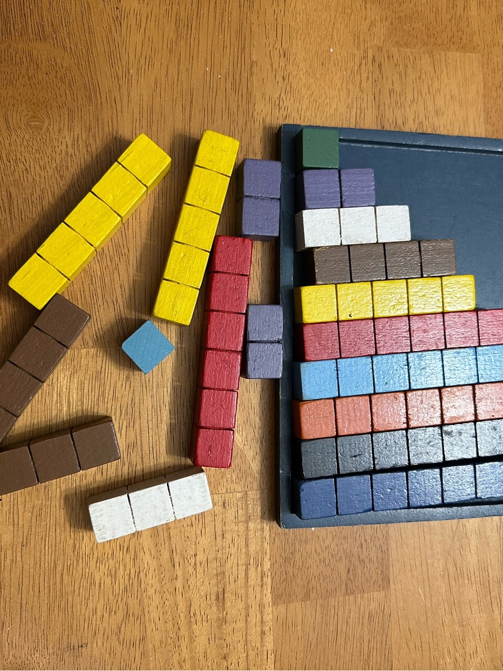 Educational Counting Blocks Set in Green, Blue, Yellow